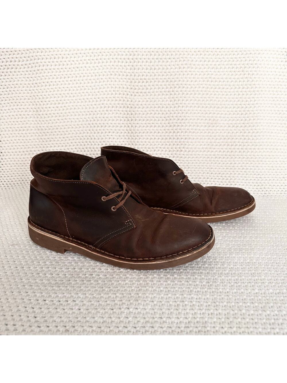 Clarks Bushacre Brown Nubuck Soft Leather Lace Up Desert Chukka Boots 10.5 15522